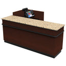 L-Shaped Checkout Counter • Right or Left Side Register • 71.5"W x 44"D x 34.5"H - Modern Store Equipment