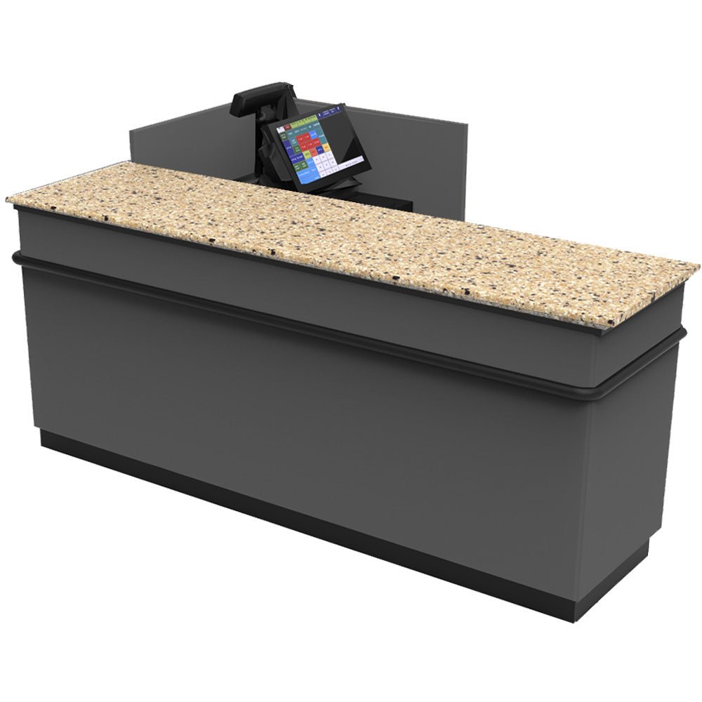 L-Shaped Checkout Counter • Right or Left Side Register • 71.5