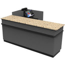 L-Shaped Checkout Counter • Right or Left Side Register • 71.5"W x 44"D x 34.5"H - Modern Store Equipment