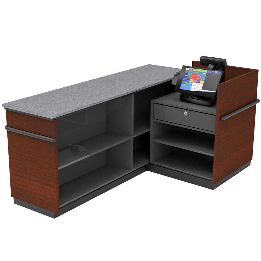 L-Shaped Checkout Counter • Right or Left Side Register • 71.5