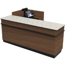 L-Shaped Checkout Counter • Right or Left Side Register • 71.5"W x 44"D x 34.5"H - Modern Store Equipment