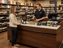 L-Shaped Checkout Counter • Right or Left Side Register • 71.5"W x 44"D x 34.5"H - Modern Store Equipment