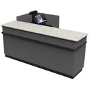 L-Shaped Checkout Counter • Right or Left Side Register • 71.5"W x 44"D x 34.5"H - Modern Store Equipment