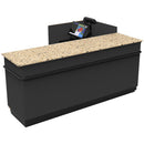 L-Shaped Checkout Counter • Right or Left Side Register • 71.5"W x 44"D x 34.5"H - Modern Store Equipment