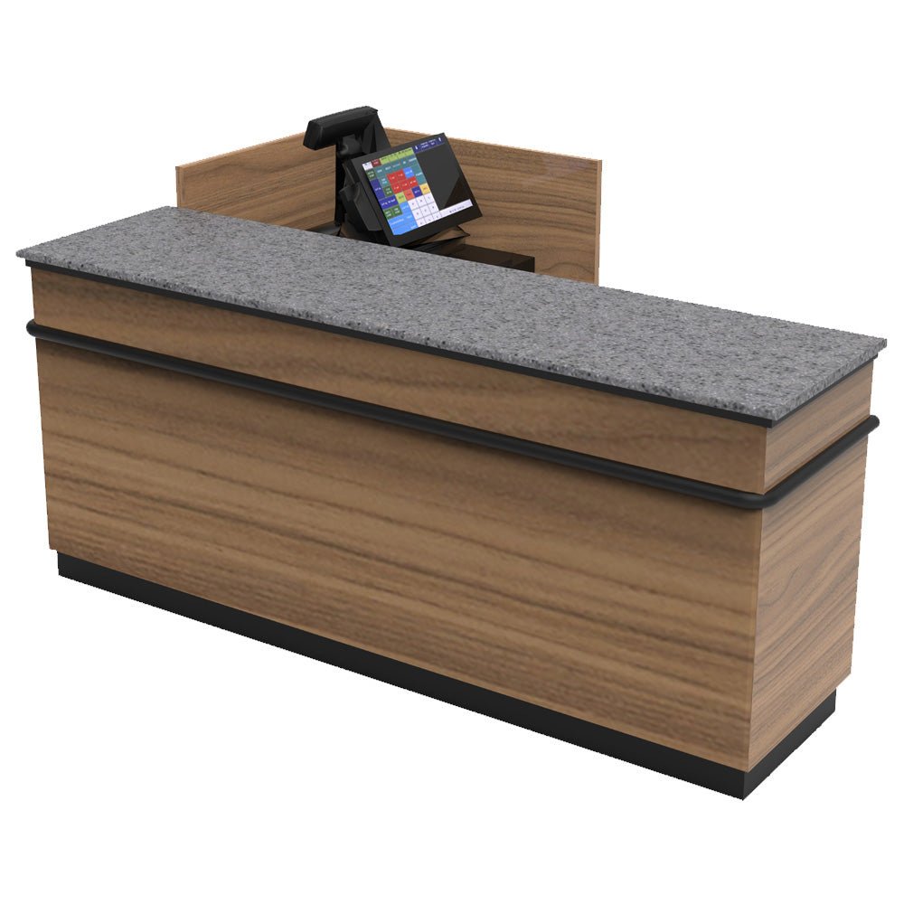L-Shaped Checkout Counter • Right or Left Side Register • 71.5