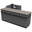 L-Shaped Checkout Counter • Right or Left Side Register • 71.5"W x 44"D x 34.5"H - Modern Store Equipment