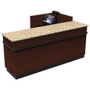 L-Shaped Checkout Counter • Right or Left Side Register • 71.5"W x 44"D x 34.5"H - Modern Store Equipment