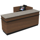 L-Shaped Checkout Counter • Right or Left Side Register • 71.5"W x 44"D x 34.5"H - Modern Store Equipment