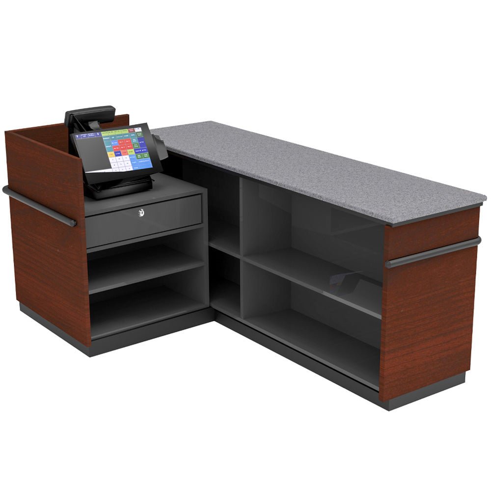 L-Shaped Checkout Counter • Right or Left Side Register • 71.5