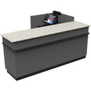 L-Shaped Checkout Counter • Right or Left Side Register • 71.5"W x 44"D x 34.5"H - Modern Store Equipment