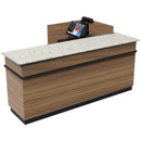 L-Shaped Checkout Counter • Right or Left Side Register • 71.5"W x 44"D x 34.5"H - Modern Store Equipment