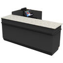 L-Shaped Checkout Counter • Right or Left Side Register • 71.5"W x 44"D x 34.5"H - Modern Store Equipment
