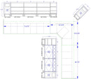 L-Shaped Coffee/Beverage/Food Corner: 171.75"L x 139.75"L x 30"D - Modern Store Equipment