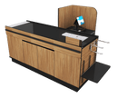 Power Belt Front Belt Checkout with CPU Shelf, Bagging Shelf • 73"W x 46.25"D - Modern Store Equipment