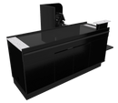 Power Belt Front Belt Checkout with CPU Shelf, Bagging Shelf • 73"W x 46.25"D - Modern Store Equipment