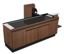 Power Belt Front Belt Checkout with CPU Shelf, Bagging Shelf • 85"W x 46.25"D - Modern Store Equipment