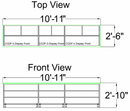 Straight Checkout Counter with Display Front Shelves & LED • 10+ Ft. Counter Space - Modern Store Equipment