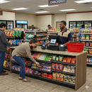 Straight Checkout Counter with Display Front Shelves & LED: 8 Ft. Counter Space - Modern Store Equipment
