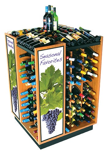 240 Bottle 4-Way Wine Rack Display - 360° Visibility!