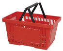 VersaCart 28 Liter Plastic Hand Baskets / 12 Pack with Rack & Sign