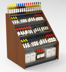 3-Tier Tilted Wine Rack Display 48"W x 42"D x 58"H - Modern Store Equipment