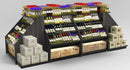3-Tier Tilted Wine Rack Display 48"W x 42"D x 58"H - Modern Store Equipment