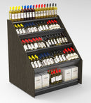 3-Tier Tilted Wine Rack Display 48"W x 42"D x 58"H - Modern Store Equipment