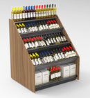3-Tier Tilted Wine Rack Display 48"W x 42"D x 58"H - Modern Store Equipment