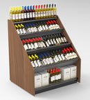 3-Tier Tilted Wine Rack Display 48"W x 42"D x 58"H - Modern Store Equipment