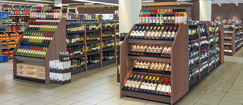 3-Tier Tilted Wine Rack Display 48"W x 42"D x 58"H