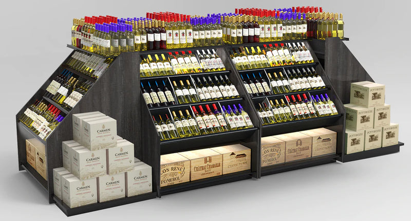 3-Tier Tilted Wine Rack Display