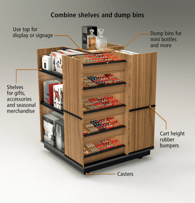 Wood Dump Bins, Gondola Shelving Accessories