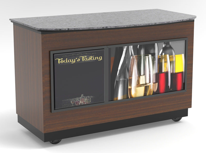 Curved Top Mobile Sampling / Tasting Counter: 48" & 64"