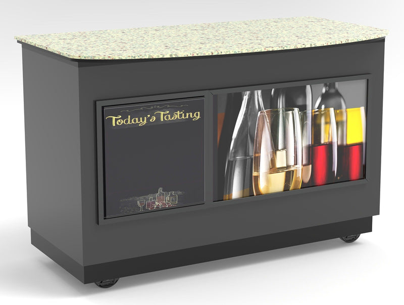 Curved Top Mobile Sampling / Tasting Counter: 48" & 64"