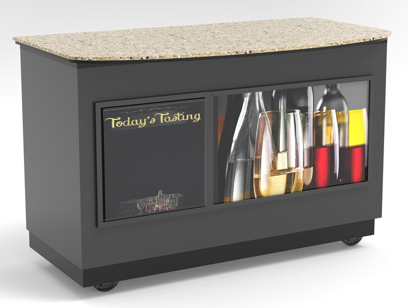 Curved Top Mobile Sampling / Tasting Counter: 48" & 64"