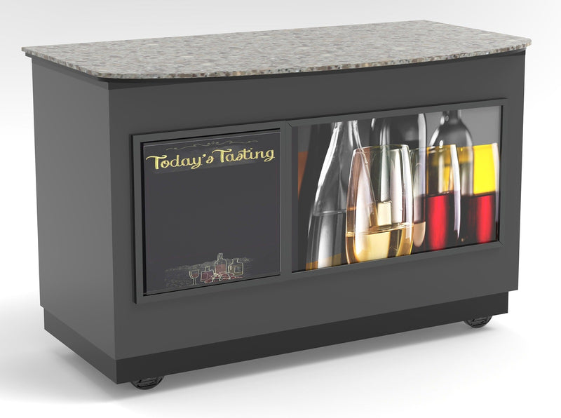 Curved Top Mobile Sampling / Tasting Counter: 48" & 64"