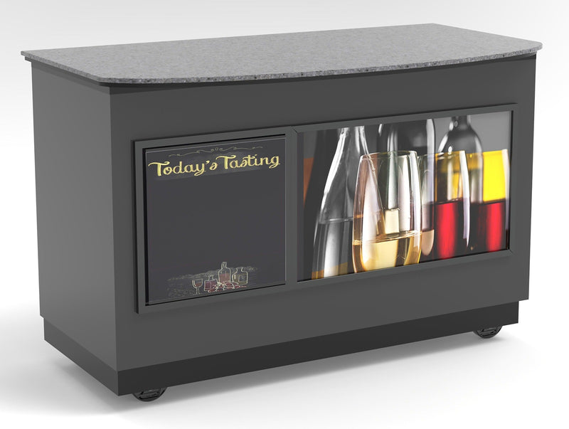 Curved Top Mobile Sampling / Tasting Counter: 48" & 64"