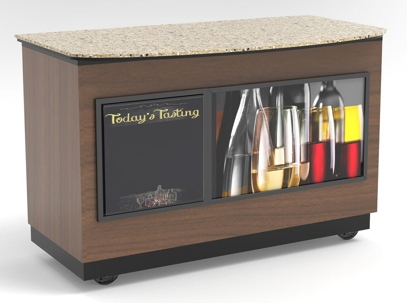 Curved Top Mobile Sampling / Tasting Counter: 48" & 64"