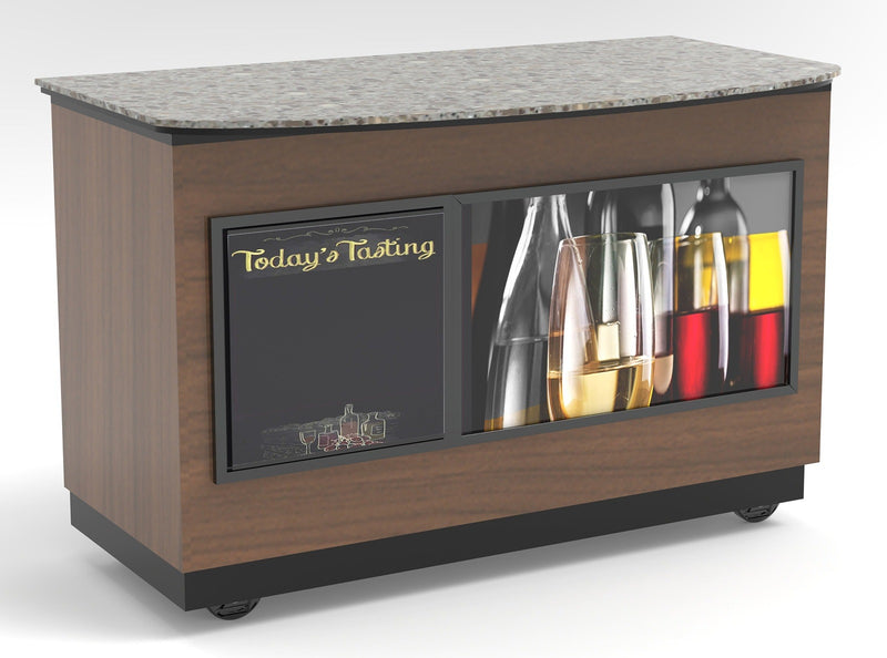 Curved Top Mobile Sampling / Tasting Counter: 48" & 64"