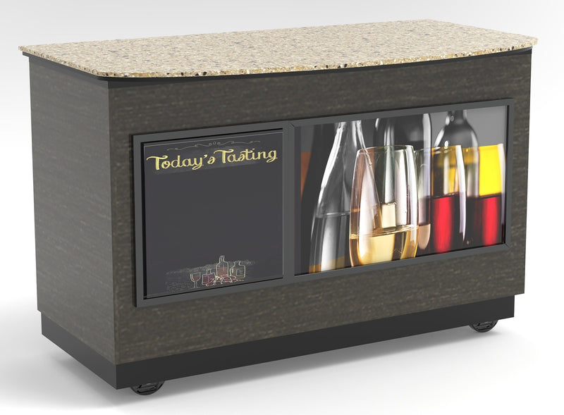 Curved Top Mobile Sampling / Tasting Counter: 48" & 64"