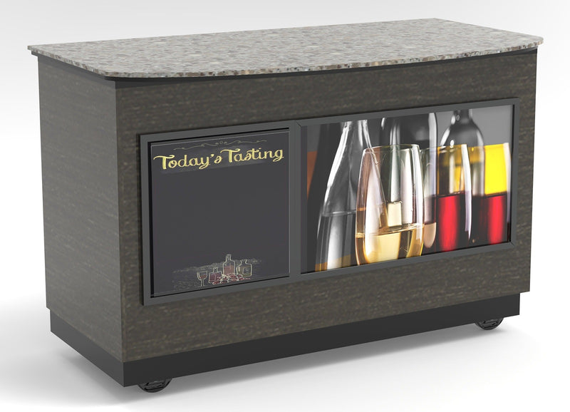 Curved Top Mobile Sampling / Tasting Counter: 48" & 64"