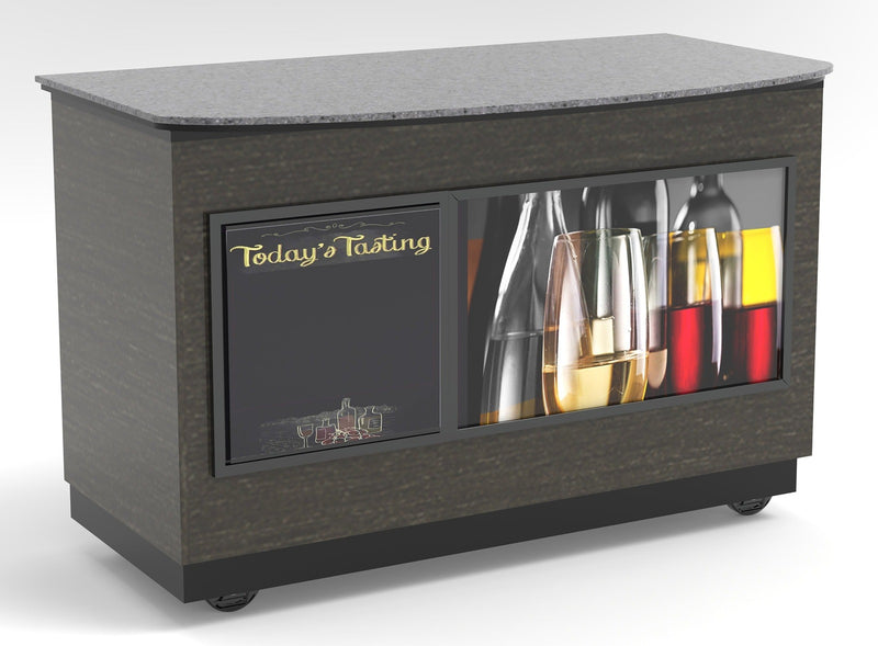 Curved Top Mobile Sampling / Tasting Counter: 48" & 64"