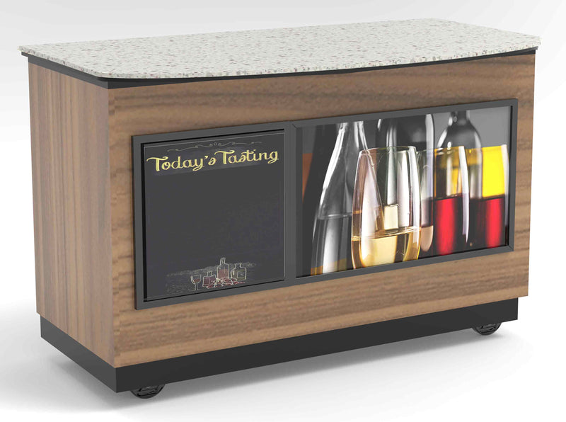Curved Top Mobile Sampling / Tasting Counter: 48" & 64"