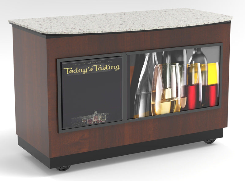 Curved Top Mobile Sampling / Tasting Counter: 48" & 64"