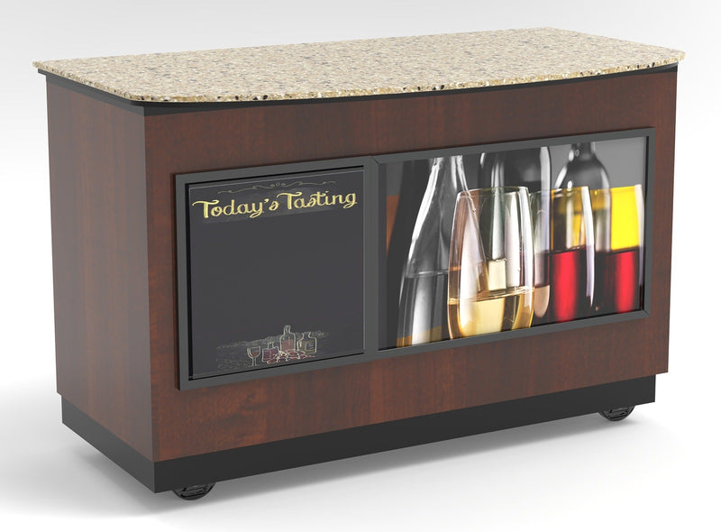Curved Top Mobile Sampling / Tasting Counter: 48" & 64"