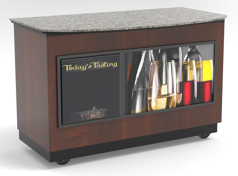 Curved Top Mobile Sampling / Tasting Counter: 48" & 64"