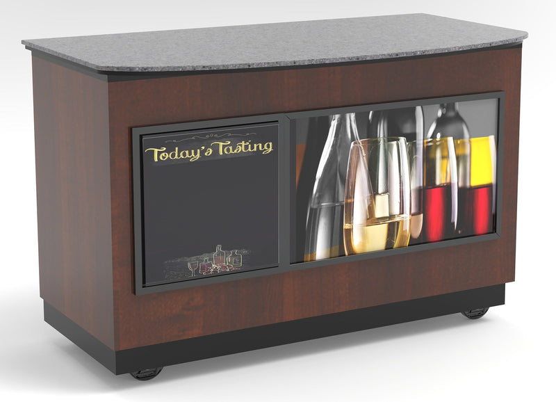 Curved Top Mobile Sampling / Tasting Counter: 48" & 64"