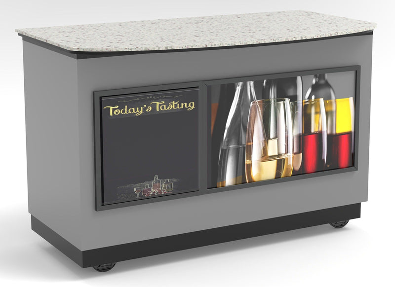 Curved Top Mobile Sampling / Tasting Counter: 48" & 64"