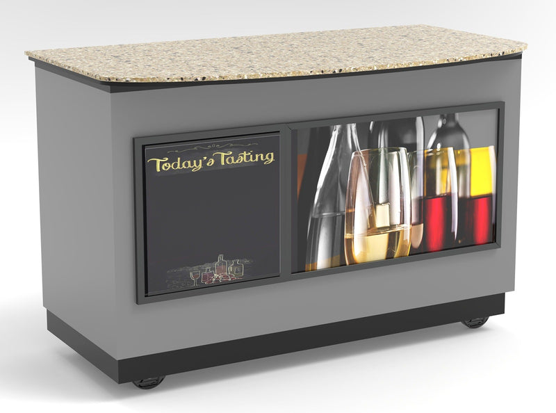 Curved Top Mobile Sampling / Tasting Counter: 48" & 64"