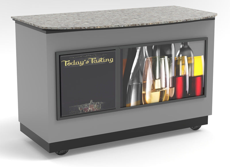 Curved Top Mobile Sampling / Tasting Counter: 48" & 64"